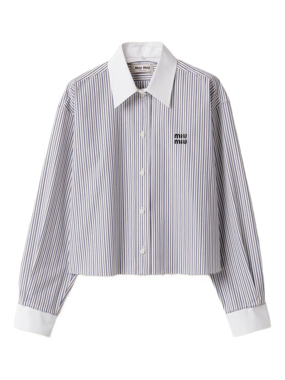 Miu striped embroidered shirt Wit