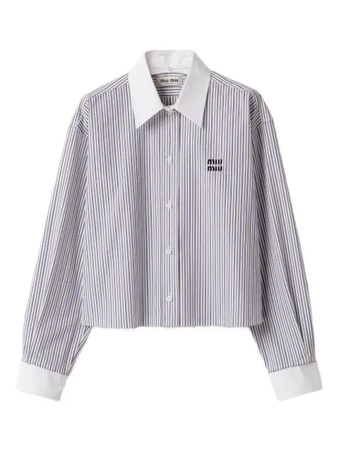 Miu Miu striped embroidered shirt