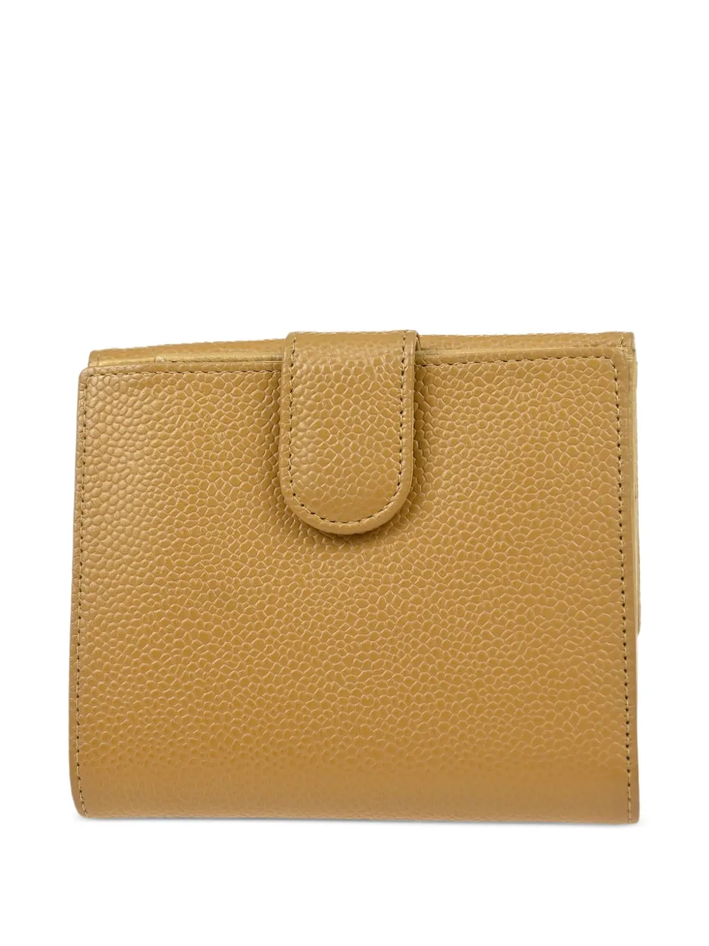 Pre-owned Chanel 2003 Leather Bifold Wallet In Neutral