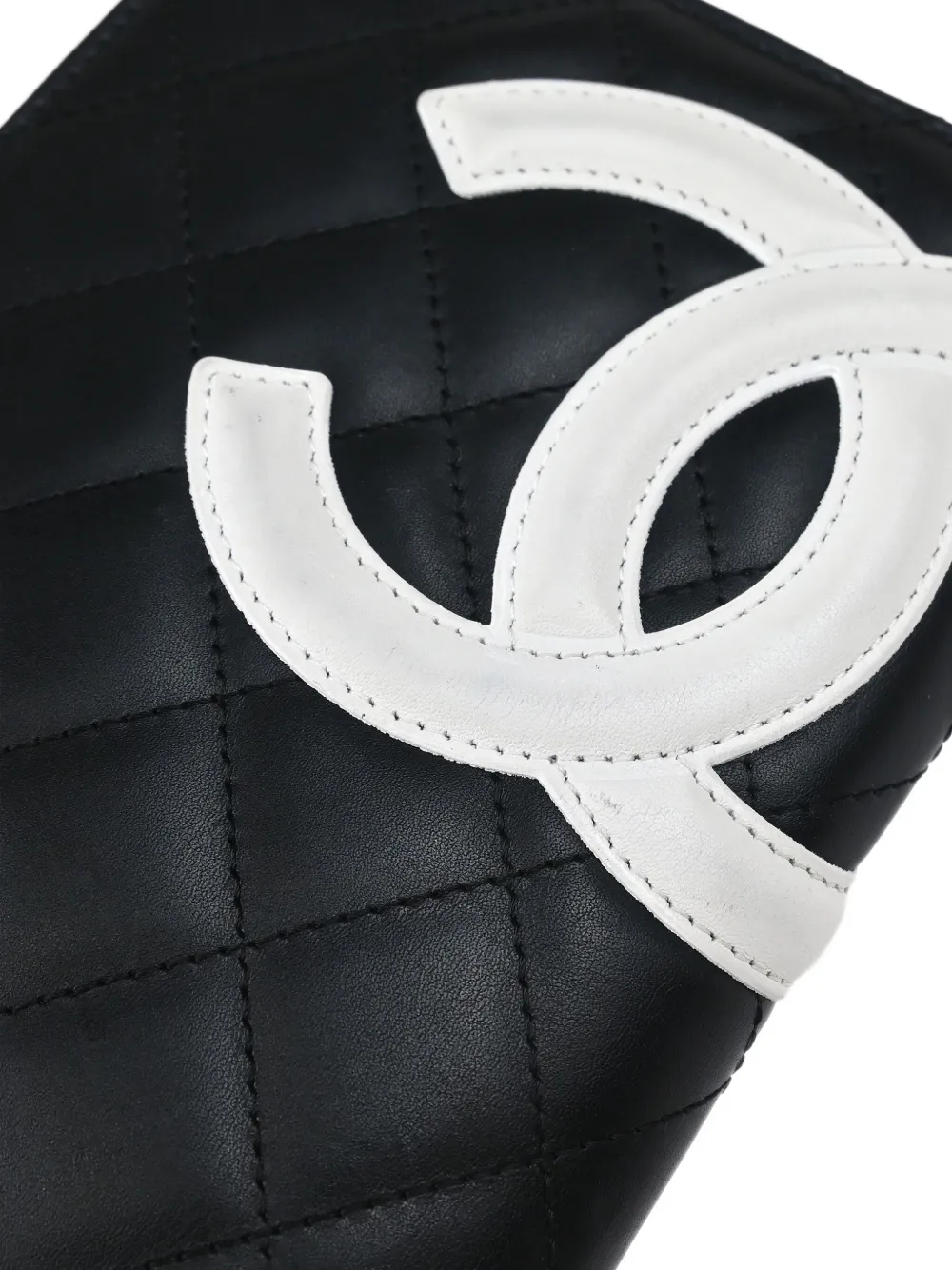 Pre-owned Chanel 2006 Cambon Quilted Wallet In Black