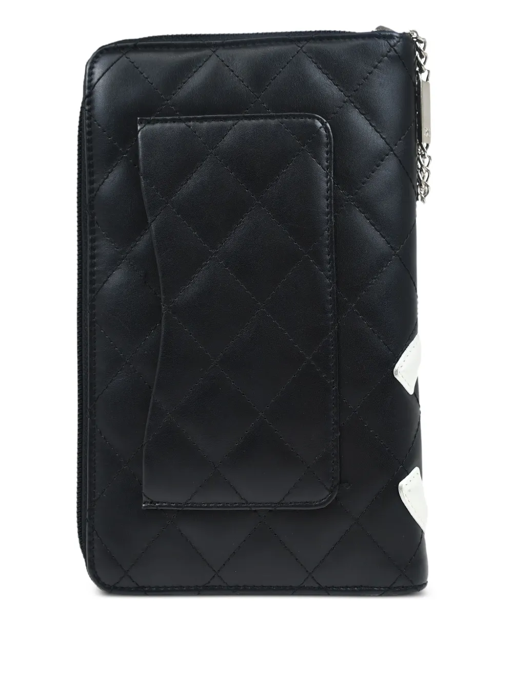 Pre-owned Chanel 2006 Cambon Quilted Wallet In Black