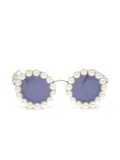 CHANEL Pre-Owned 1990-2000s pearl-embellished sunglasses - White