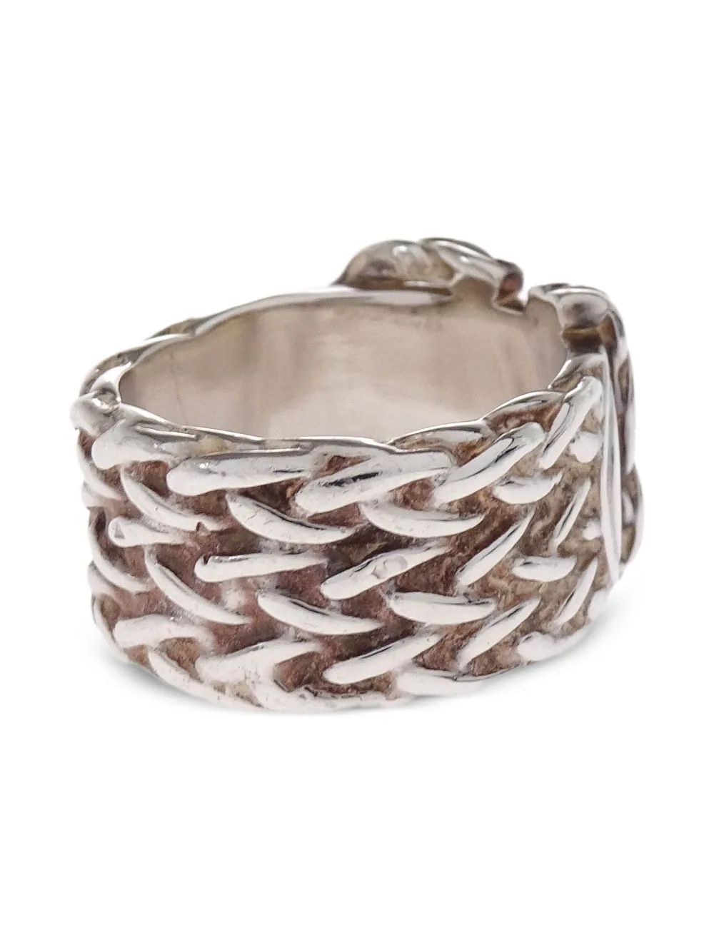 Pre-owned Hermes 1990-2000s Buckle-shaped Ring In Silver