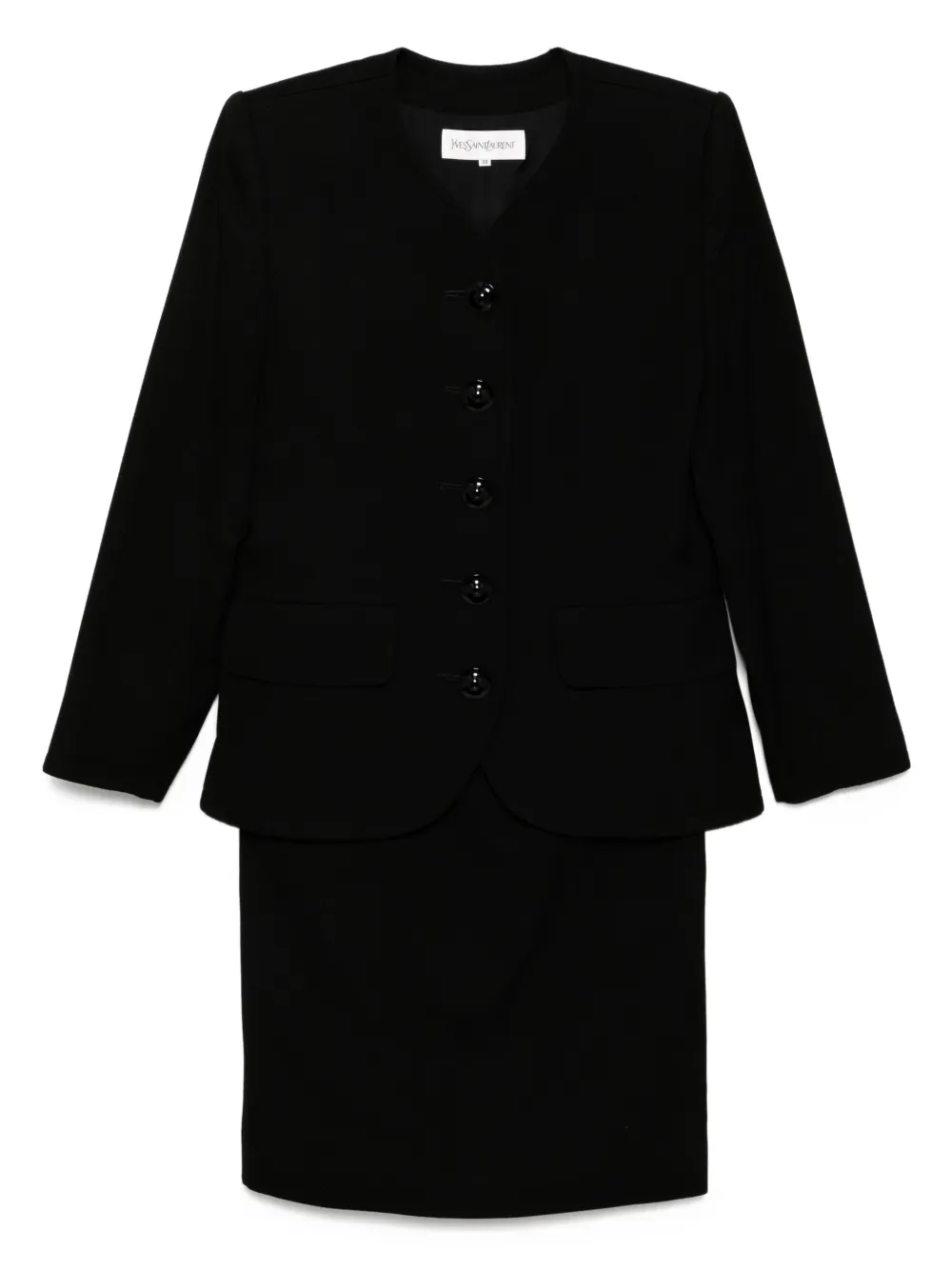 Saint Laurent Pre-Owned 1990-2000 スカートスーツ - ブラック Saint Laurent Pre-Owned 1990-2000 スカートスーツ - ブラック