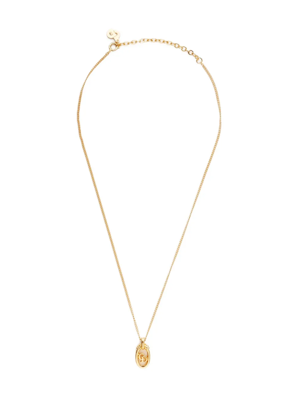 Christian Dior Pre-Owned 1980-1990 logo-pendant necklace - Oro