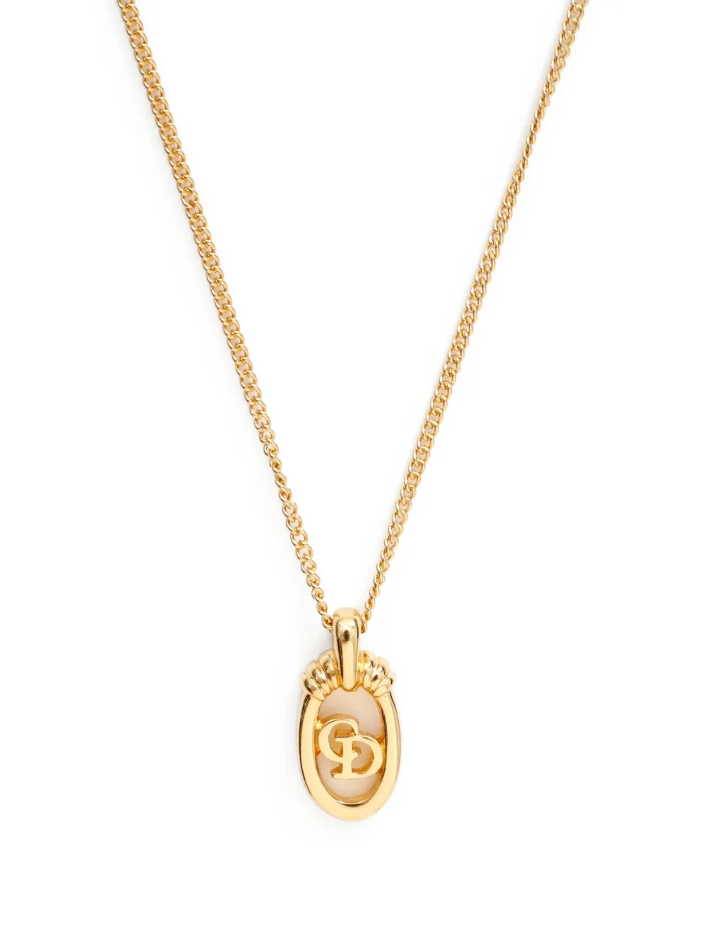 Christian Dior Pre-Owned 1980-1990 logo-pendant necklace | Image 2