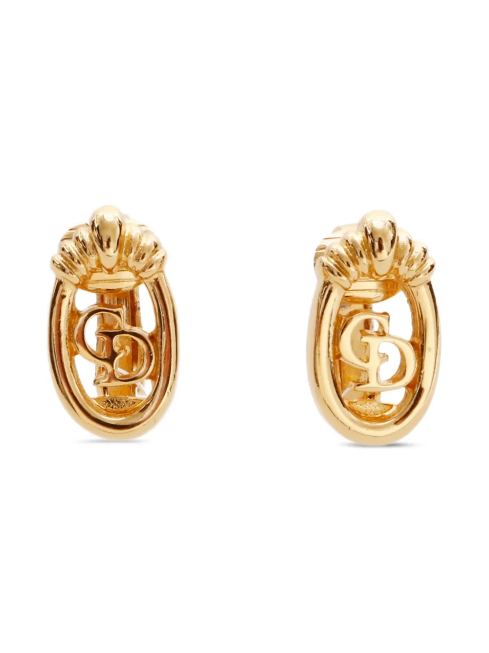 Christian Dior Pre-Owned 1980 CD clip-on earrings - ゴールドトーン Christian Dior Pre-Owned 1980 CD clip-on earrings - ゴールドトーン