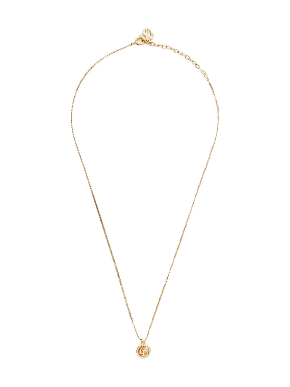 Christian Dior Pre-Owned 1970-1980 CD pendant necklace - ゴールドトーン Christian Dior Pre-Owned 1970-1980 CD pendant necklace - ゴールドトーン