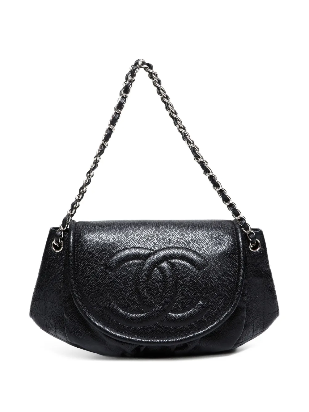 CHANEL Pre-Owned 2011 インターロッキング ココマーク ショルダーバッグ - ブラック CHANEL Pre-Owned 2011 インターロッキング ココマーク ショルダーバッグ - ブラック