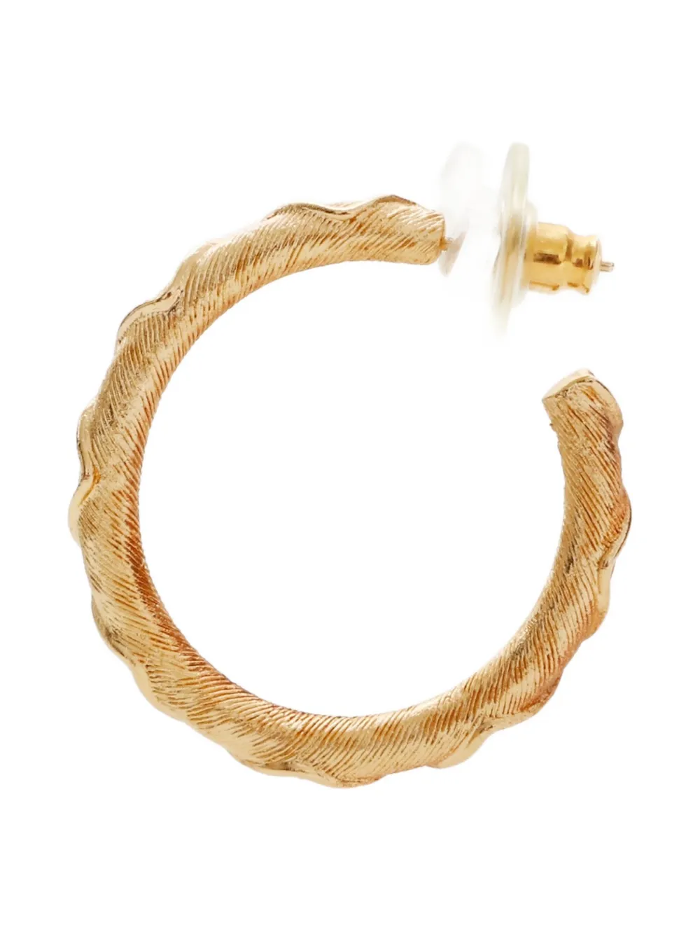 Christian Dior Pre-Owned 1970s engraved hoop earrings - ゴールドトーン Christian Dior Pre-Owned 1970s engraved hoop earrings - ゴールドトーン