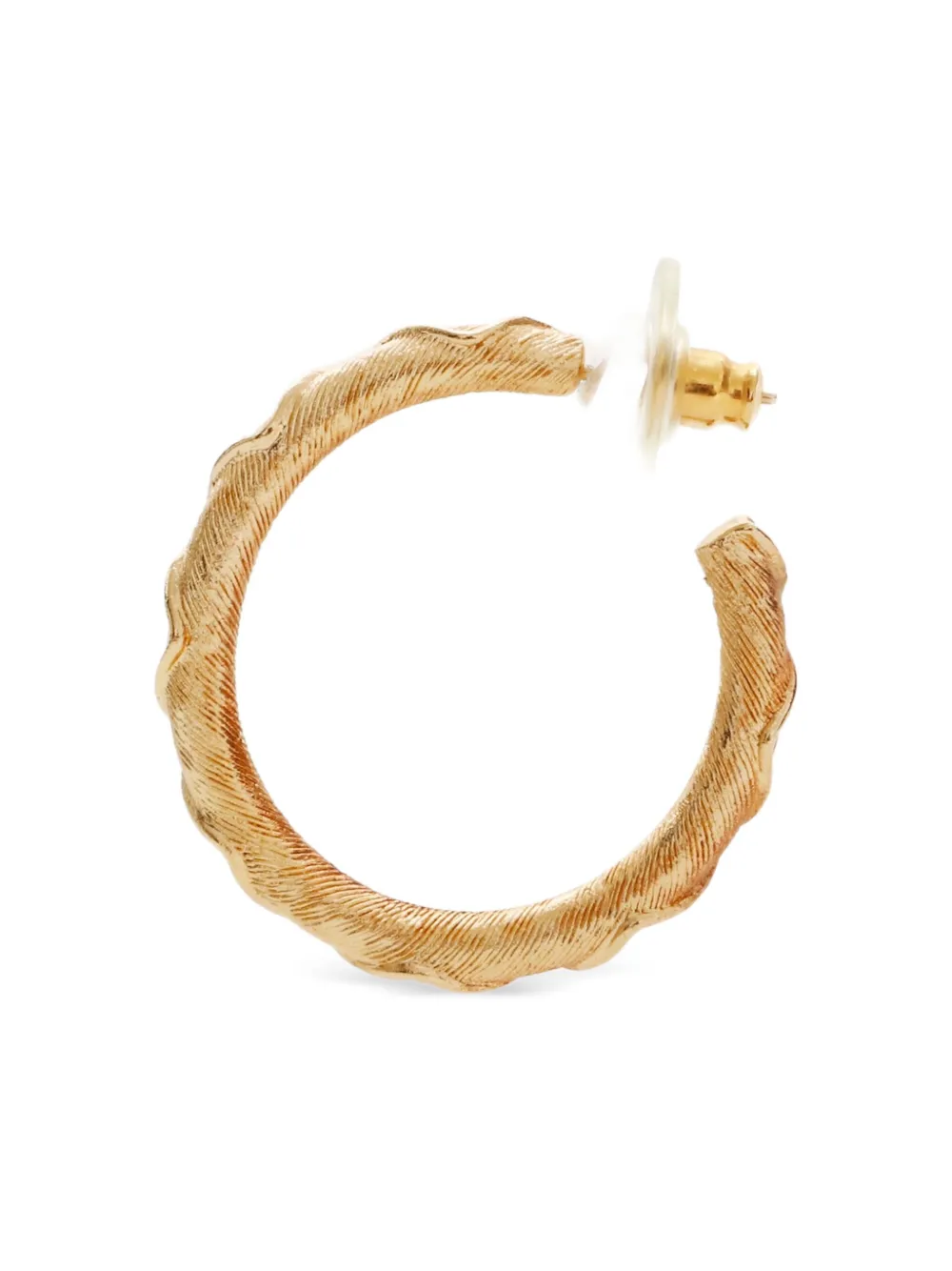 Christian Dior Pre-Owned 1970s エングレーブ フープピアス - ゴールドトーン Christian Dior Pre-Owned 1970s エングレーブ フープピアス - ゴールドトーン