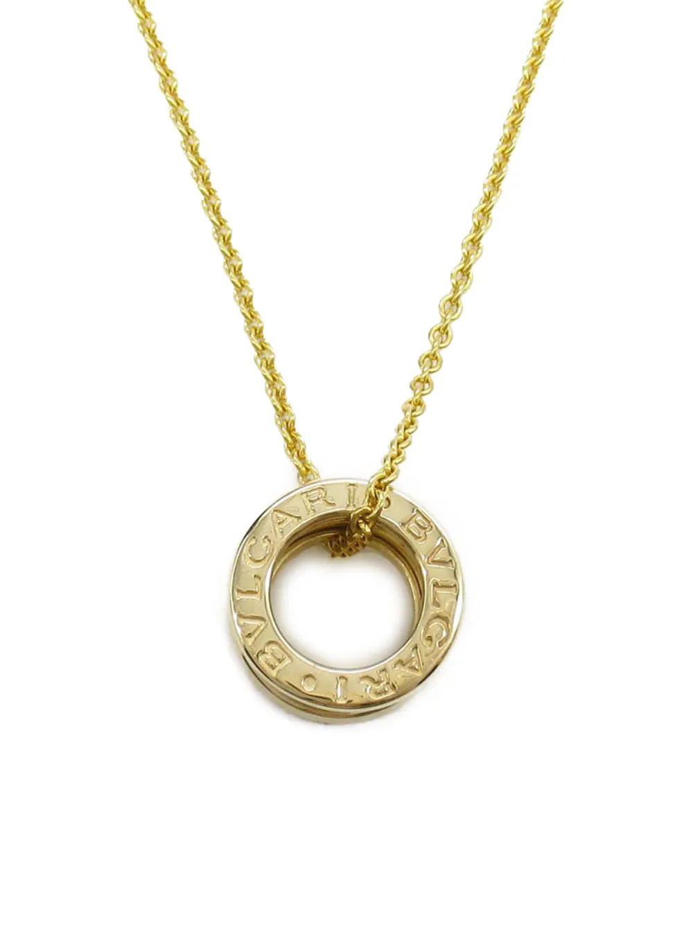 Pre-owned Bvlgari 2010-2025 18k Yellow Gold B.zero1 Pendant Necklace