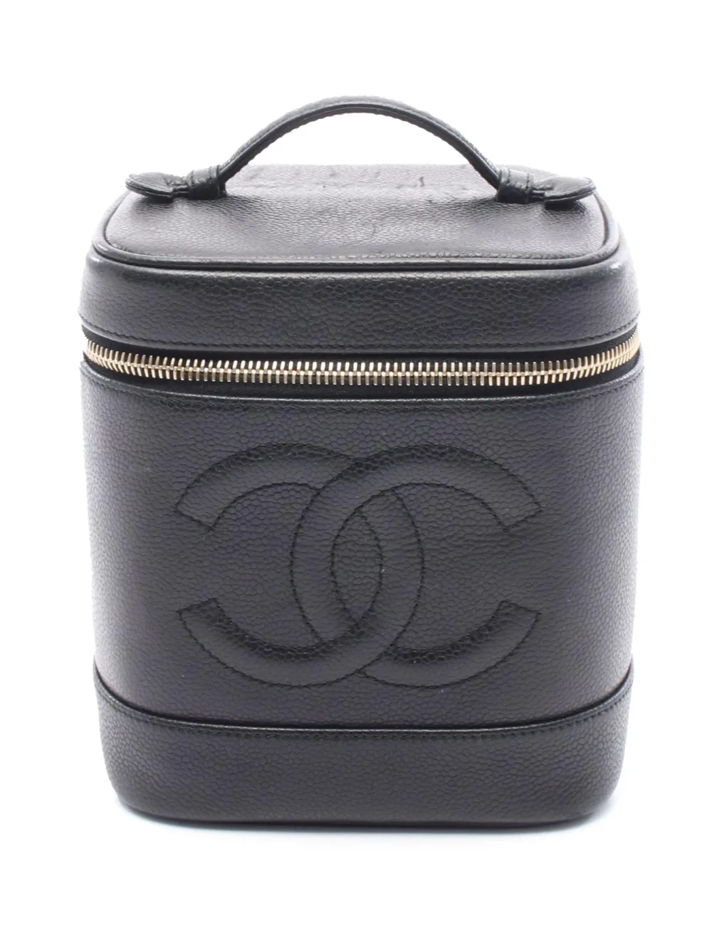 CHANEL Pre-Owned 1994-1996 ココマーク キャビア ケース バニティバッグ - ブラック CHANEL Pre-Owned 1994-1996 ココマーク キャビア ケース バニティバッグ - ブラック