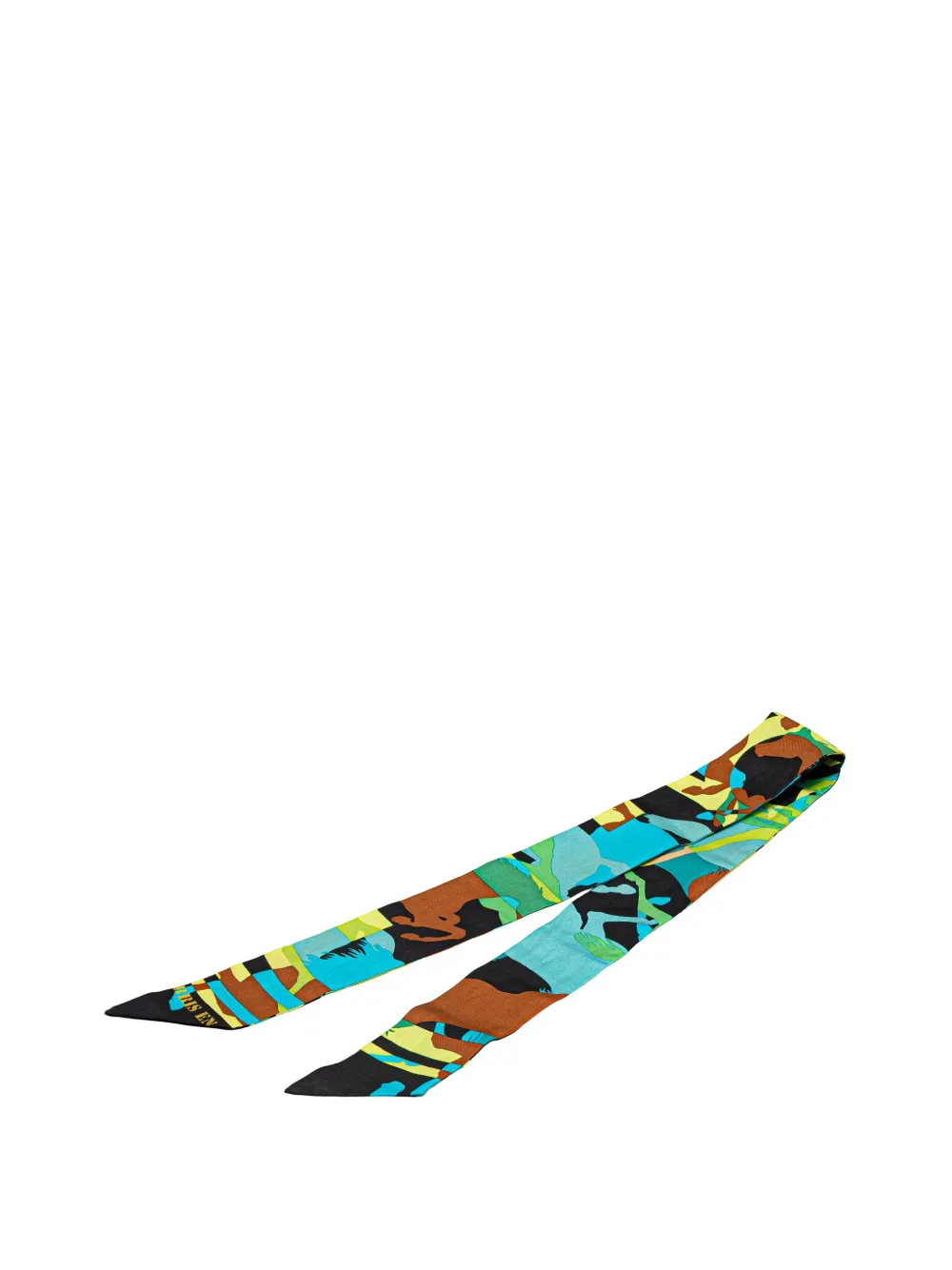 Hermès Pre-Owned 2000-2025 Ex Libris En Camouflage ツイリー シルクスカーフ - ブルー Hermès Pre-Owned 2000-2025 Ex Libris En Camouflage ツイリー シルクスカーフ - ブルー
