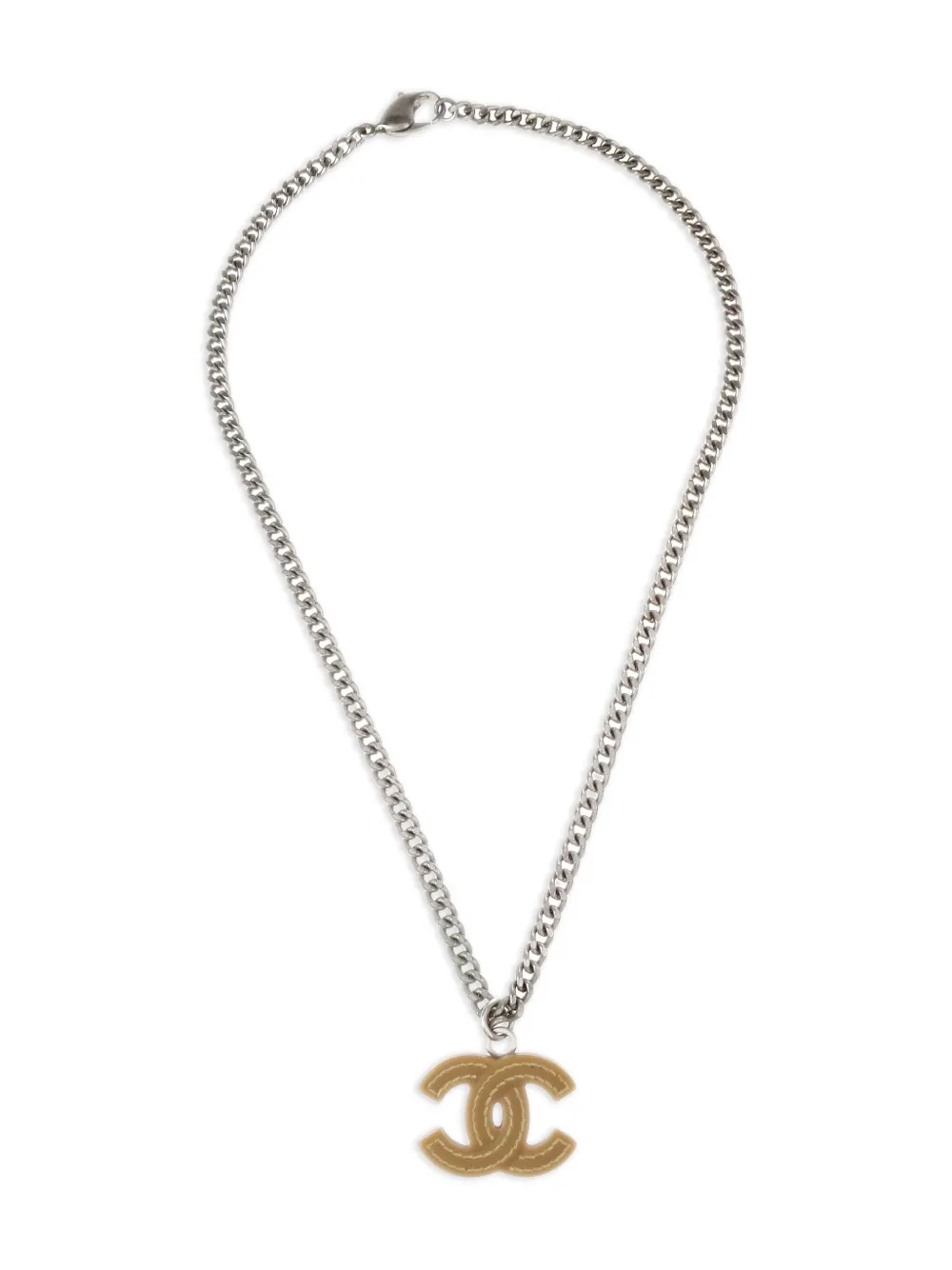 2005 Interlocking CC logo-pendant necklace