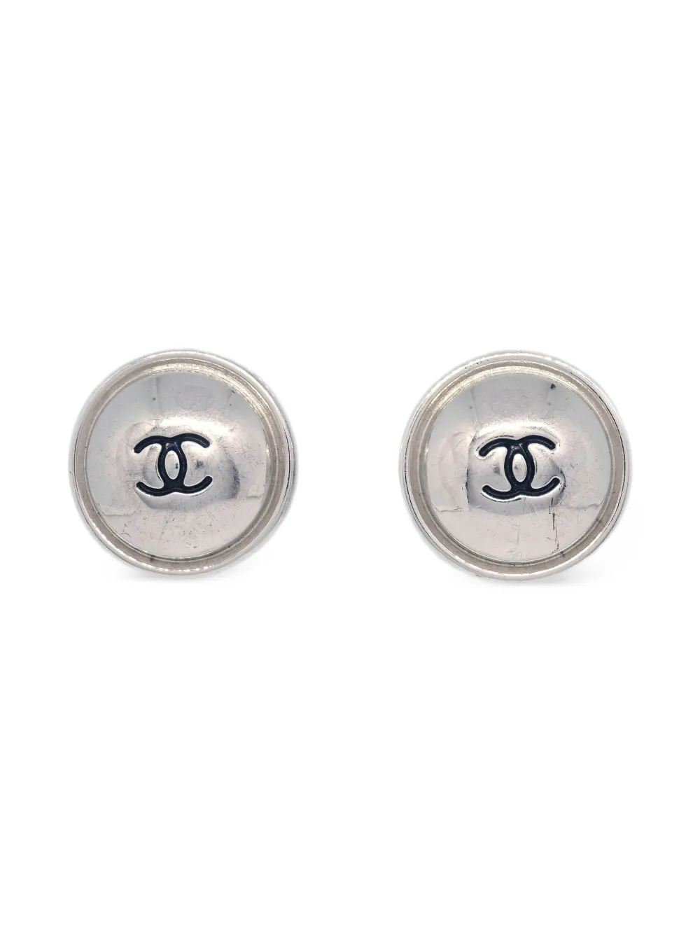 CHANEL Pre-Owned 1999 ボタン イヤリング - シルバートーン CHANEL Pre-Owned 1999 ボタン イヤリング - シルバートーン