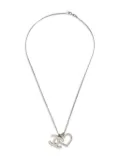 CHANEL Pre-Owned 2004 Interlocking CC heart-pendant necklace - Silver