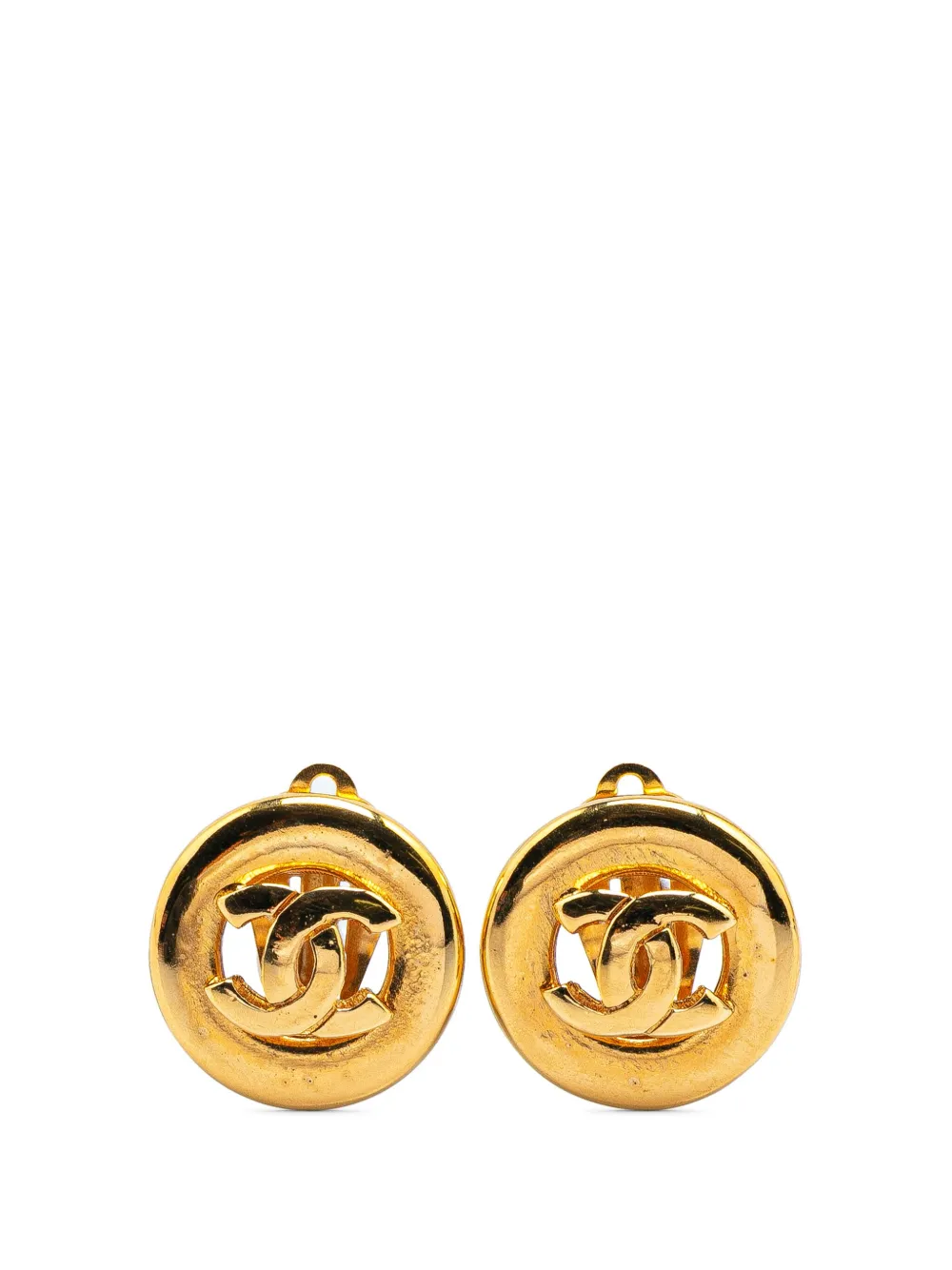 CHANEL Pre-Owned 1950-1970 ゴールドプレーテッド ココマーク ラウンド コスチューム イヤリング - CHANEL Pre-Owned 1950-1970 ゴールドプレーテッド ココマーク ラウンド コスチューム イヤリング -