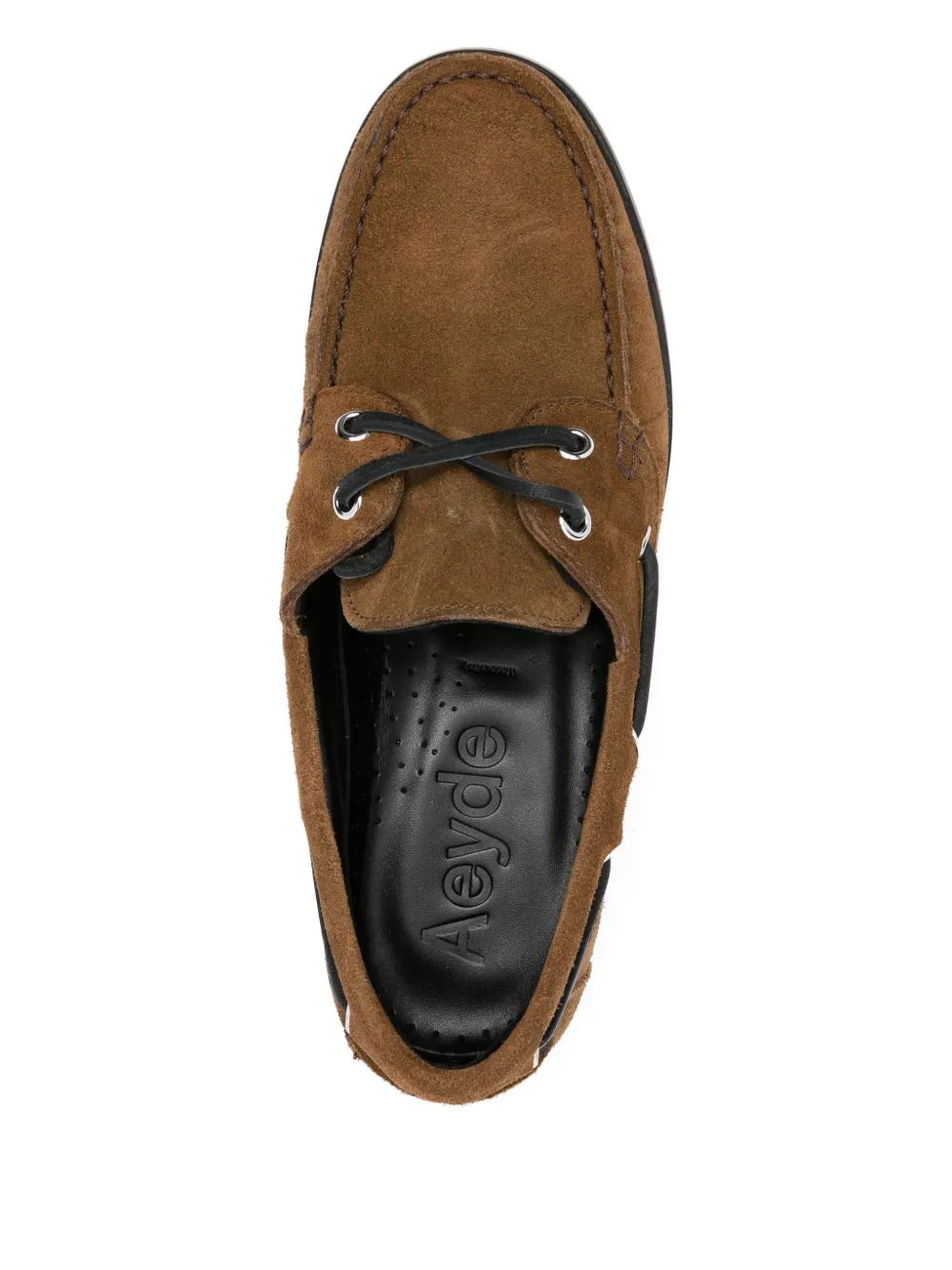 Aeyde suede lace-up boat shoes Brown