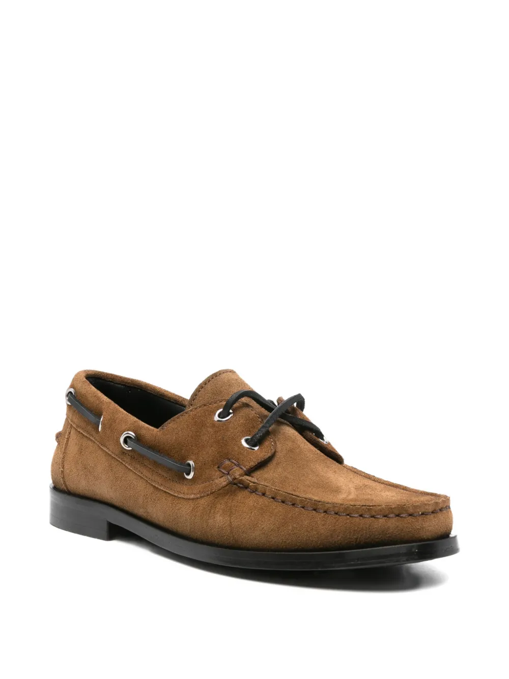 Aeyde suede lace-up boat shoes Brown