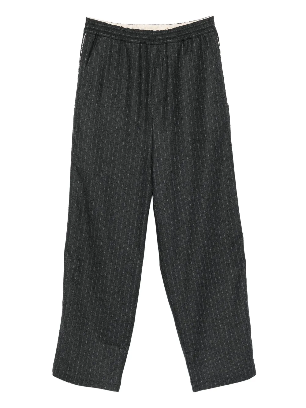 pinstripe elasticated-waist trousers