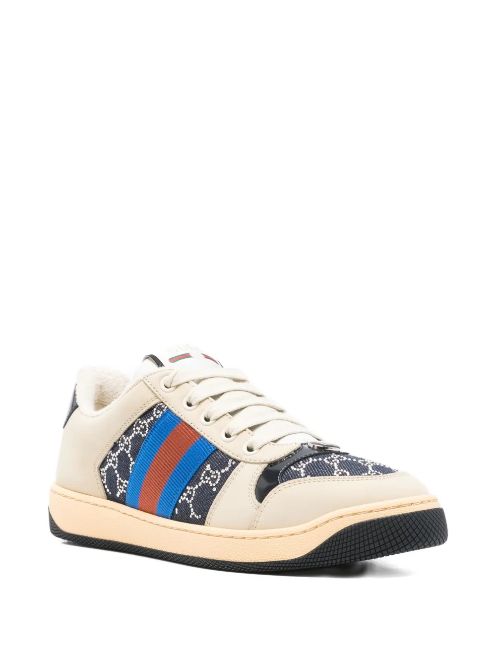 Gucci GGcrystal Screener sneakers met kristallen - Beige