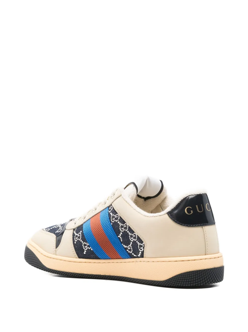 Gucci GGcrystal Screener sneakers met kristallen Beige