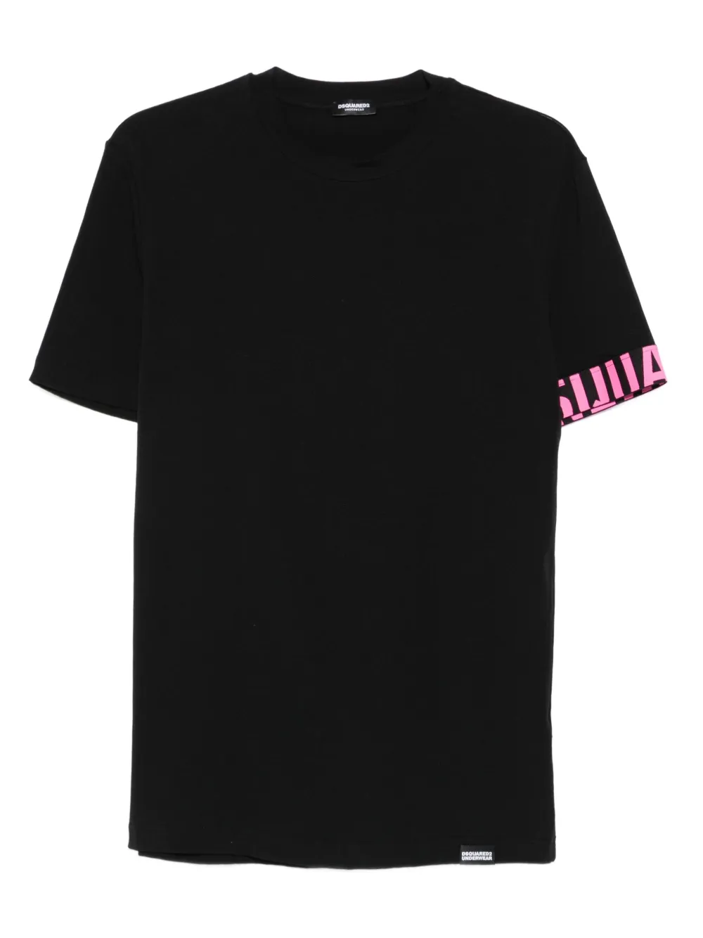 Dsquared2 Sleeve-detail Crew-neck T-shirt In Black