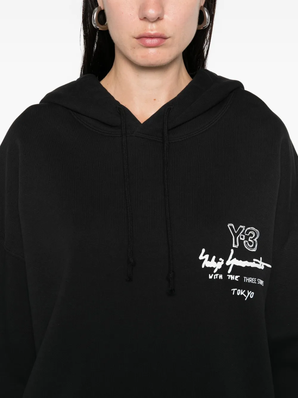 Y-3 Graphic Ft Hoodie In Black