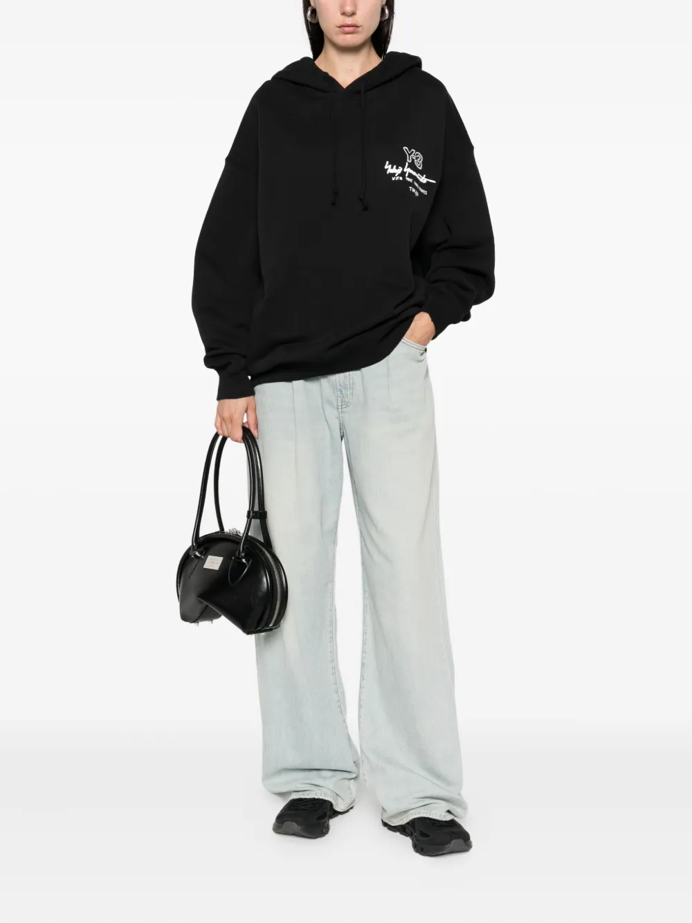 Y-3 Graphic Ft Hoodie In Black