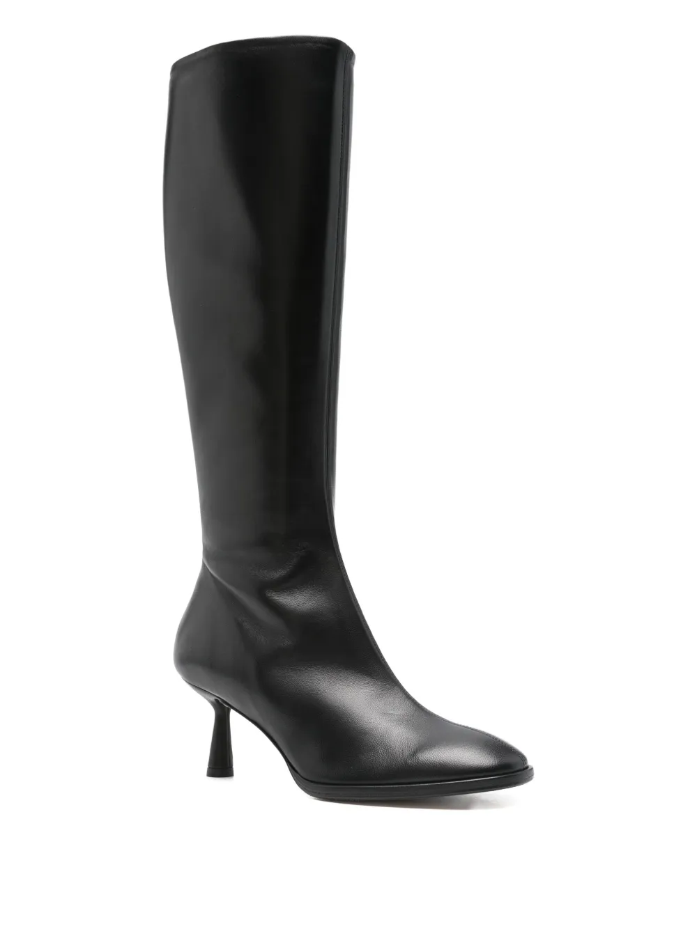 Aeyde 60mm leather knee-high boots Black
