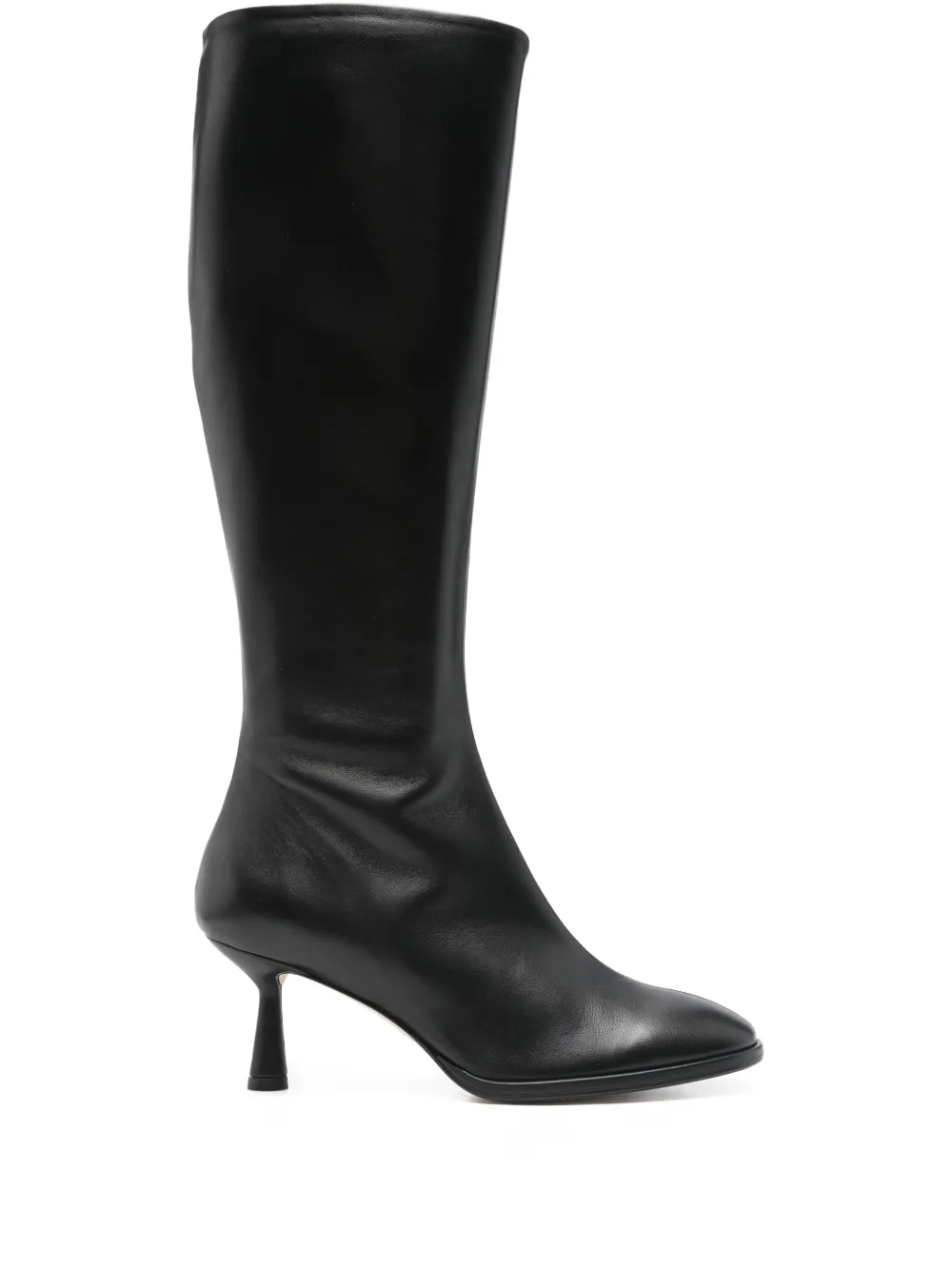 Aeyde 60mm leather knee-high boots Black