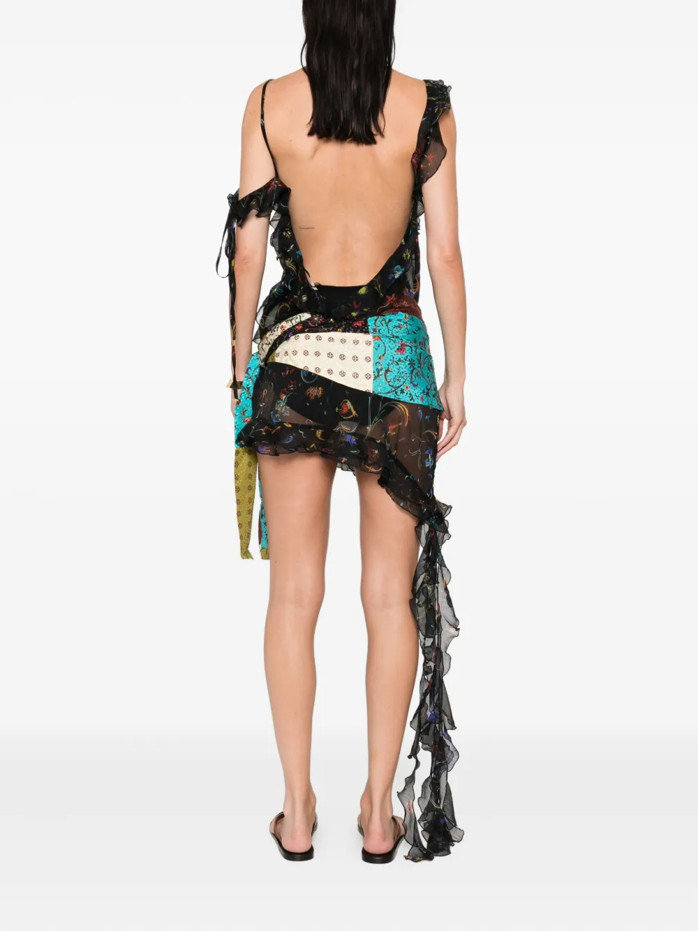 SIEDRES Jurk met bloemenprint Zwart
