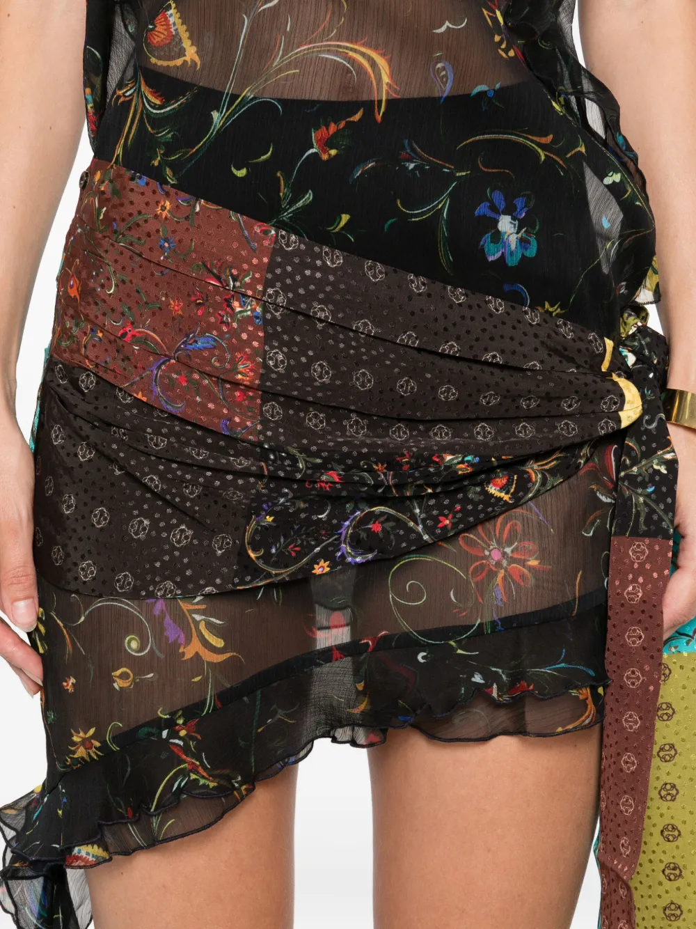 SIEDRES Jurk met bloemenprint Zwart