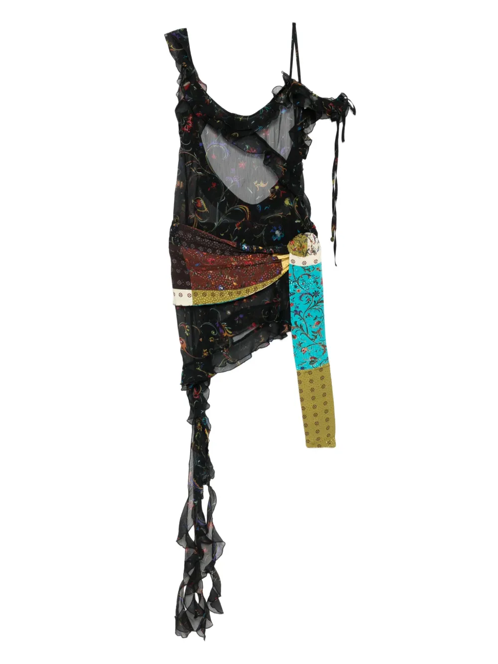 SIEDRES Jurk met bloemenprint Zwart