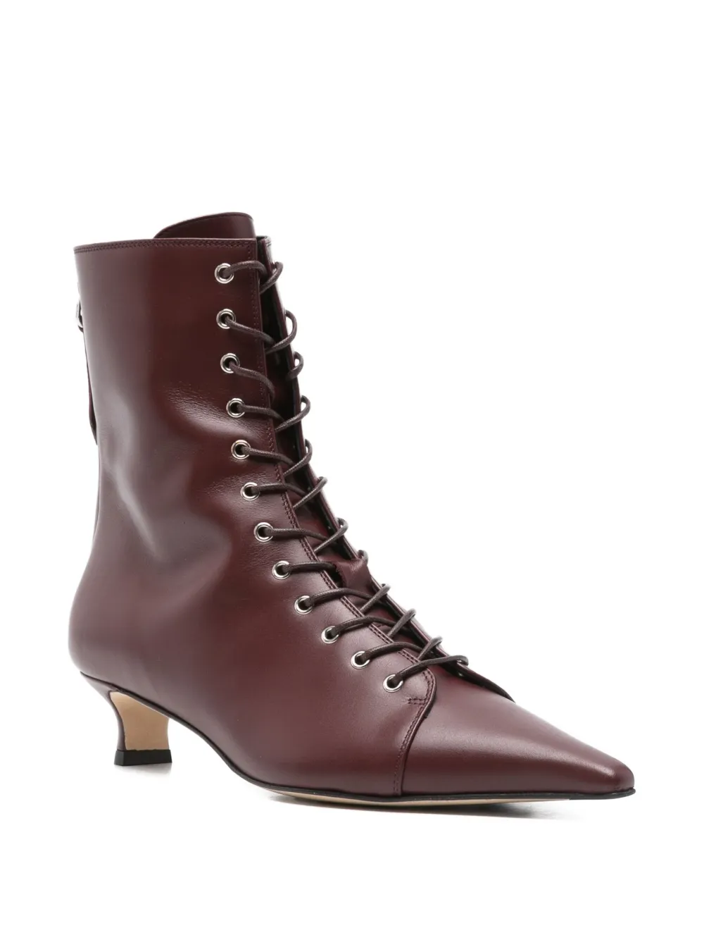Aeyde 40mm lace-up pointed-toe boots Red