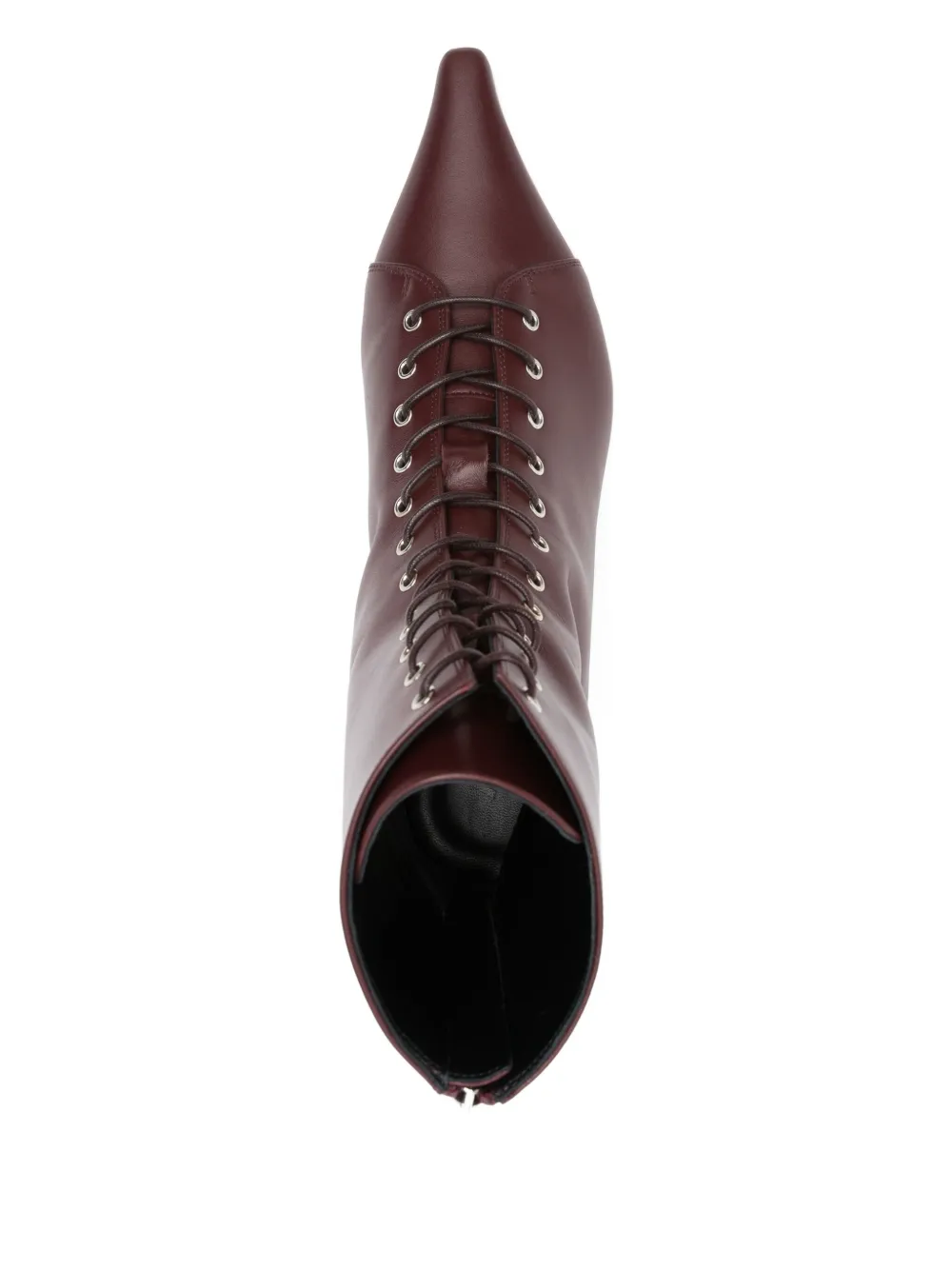 Aeyde 40mm Lace-up Pointed-toe Boots In Red