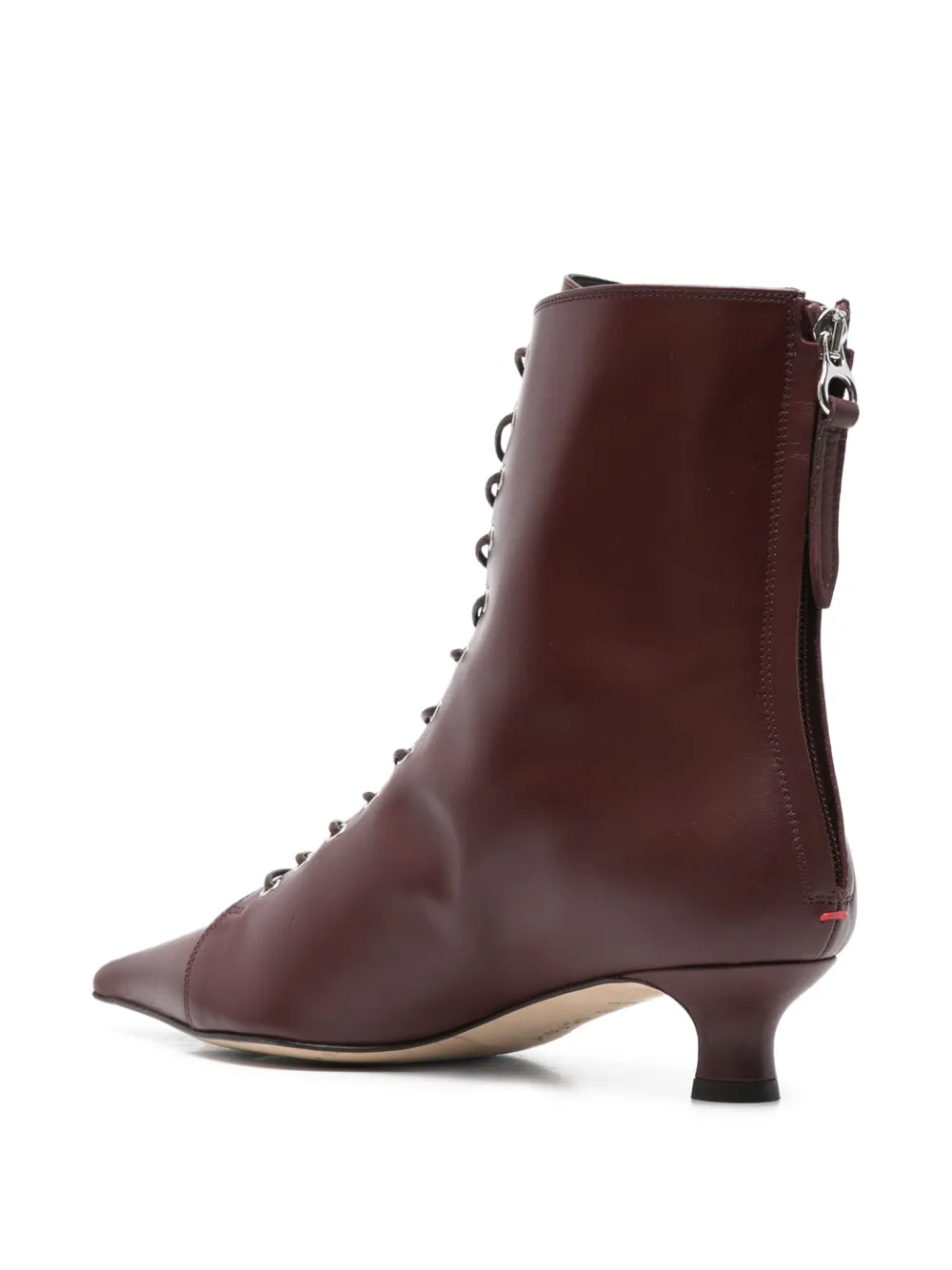Aeyde 40mm lace-up pointed-toe boots Red