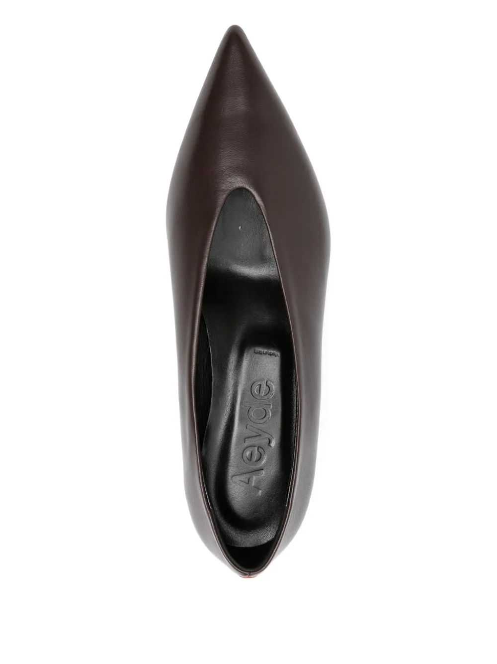 Aeyde 35mm pointed-toe kitten-heel pumps Brown