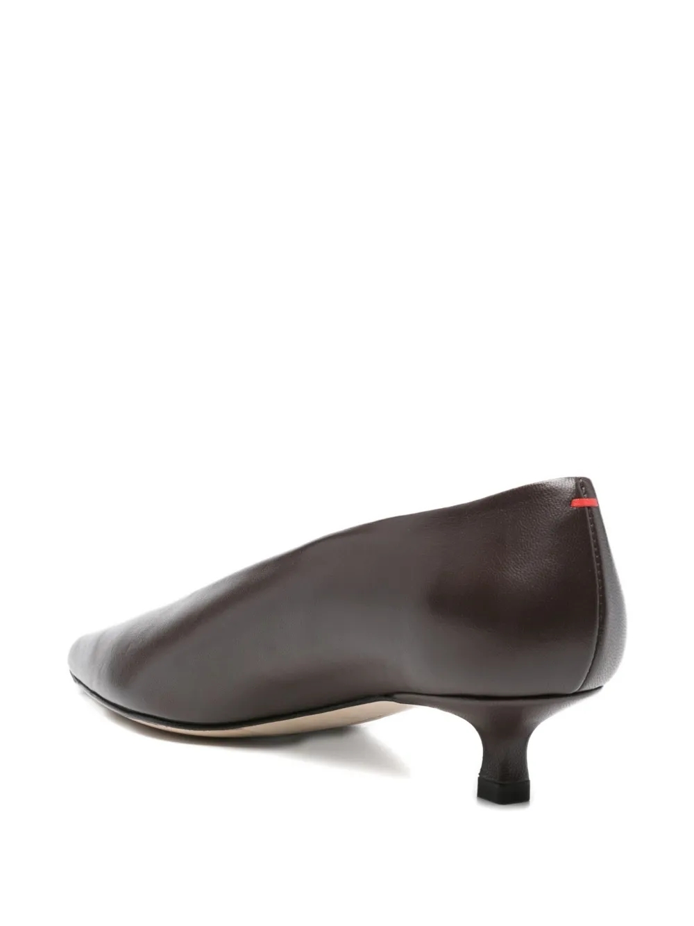 Aeyde 35mm pointed-toe kitten-heel pumps Brown