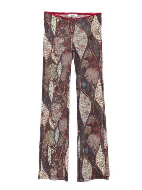 SIEDRES floral-pattern flared trousers