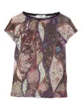 SIEDRES floral-pattern mesh top - MULTI