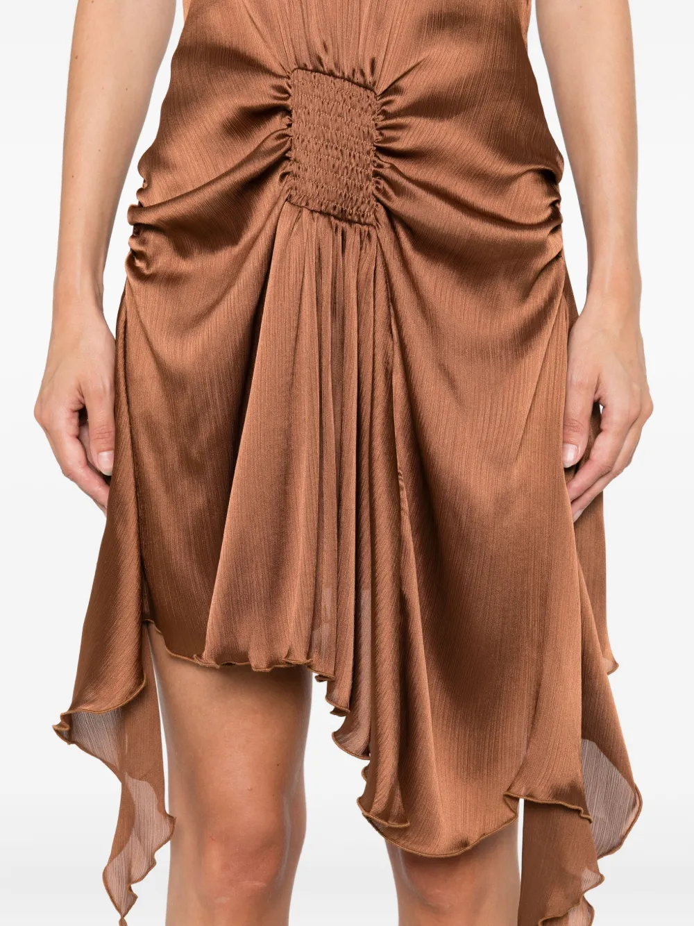 SIEDRES Jurk met ruches Bruin