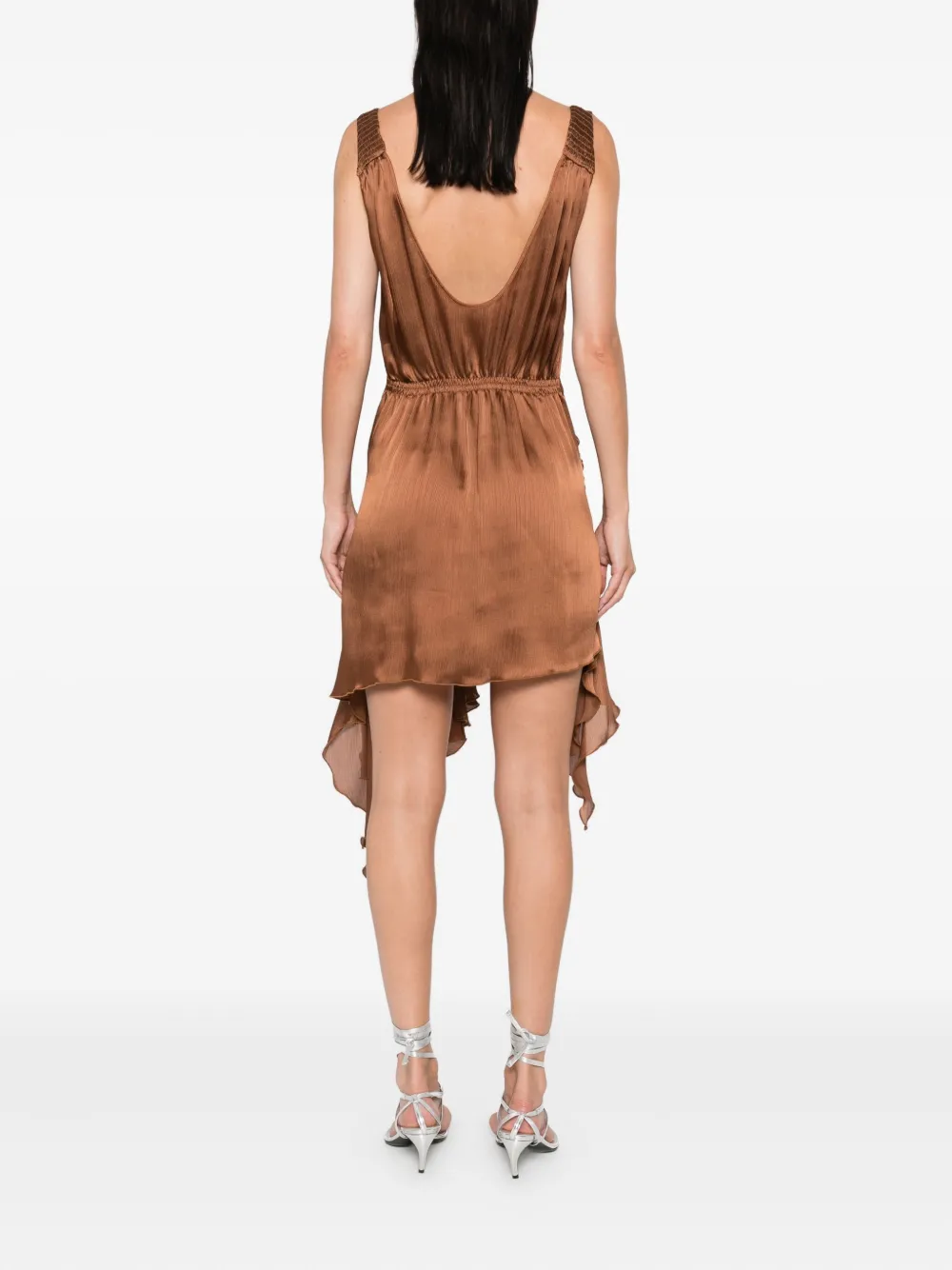 SIEDRES Jurk met ruches Bruin