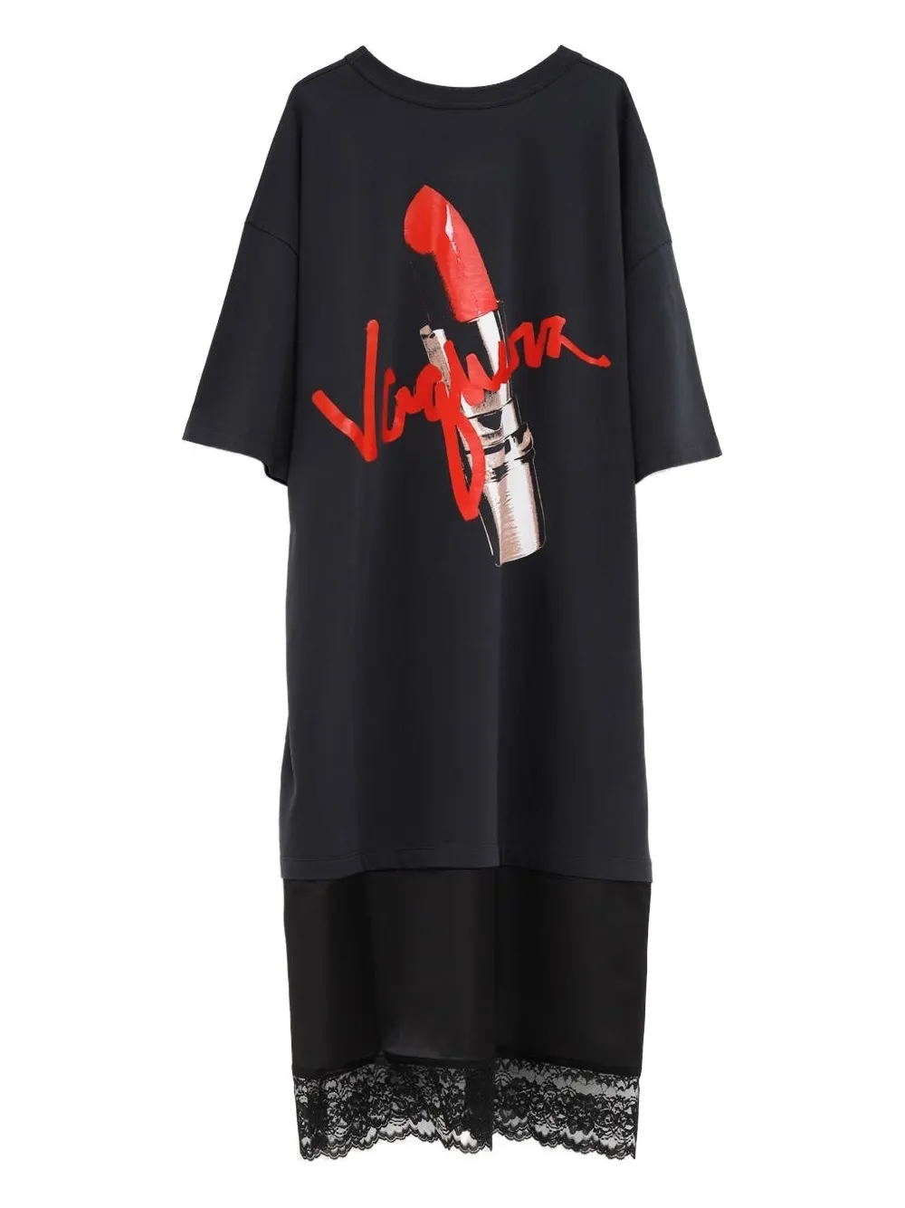 Vaquera Midi-jurk met kanten afwerking - Zwart