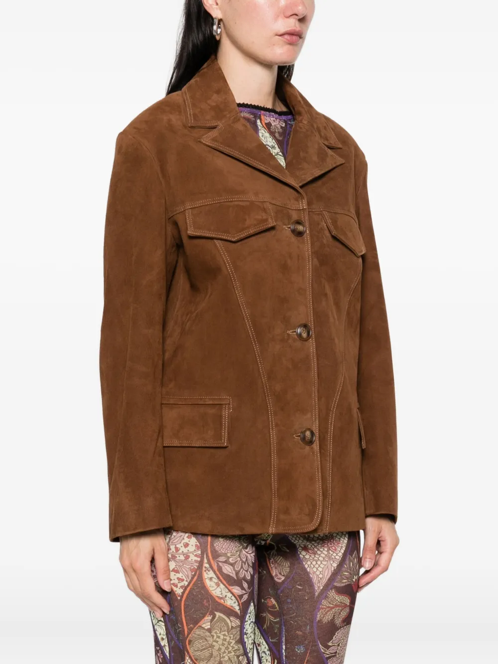 Siedres Button-up Flap-pockets Jacket In Brown