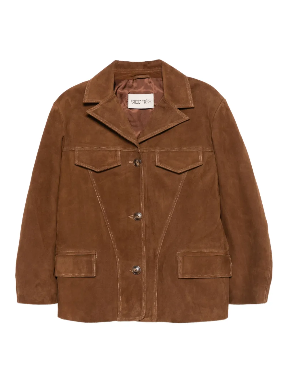 SIEDRES button-up flap-pockets jacket | Brown | Image 1