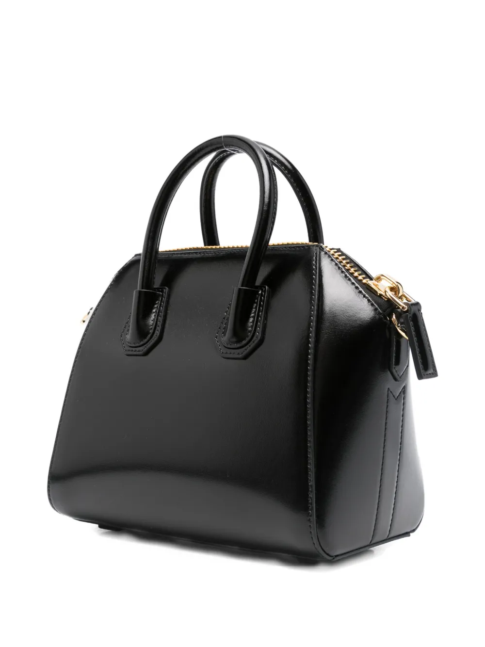 Givenchy mini Antigona patent-leather top-handle tote bag Zwart