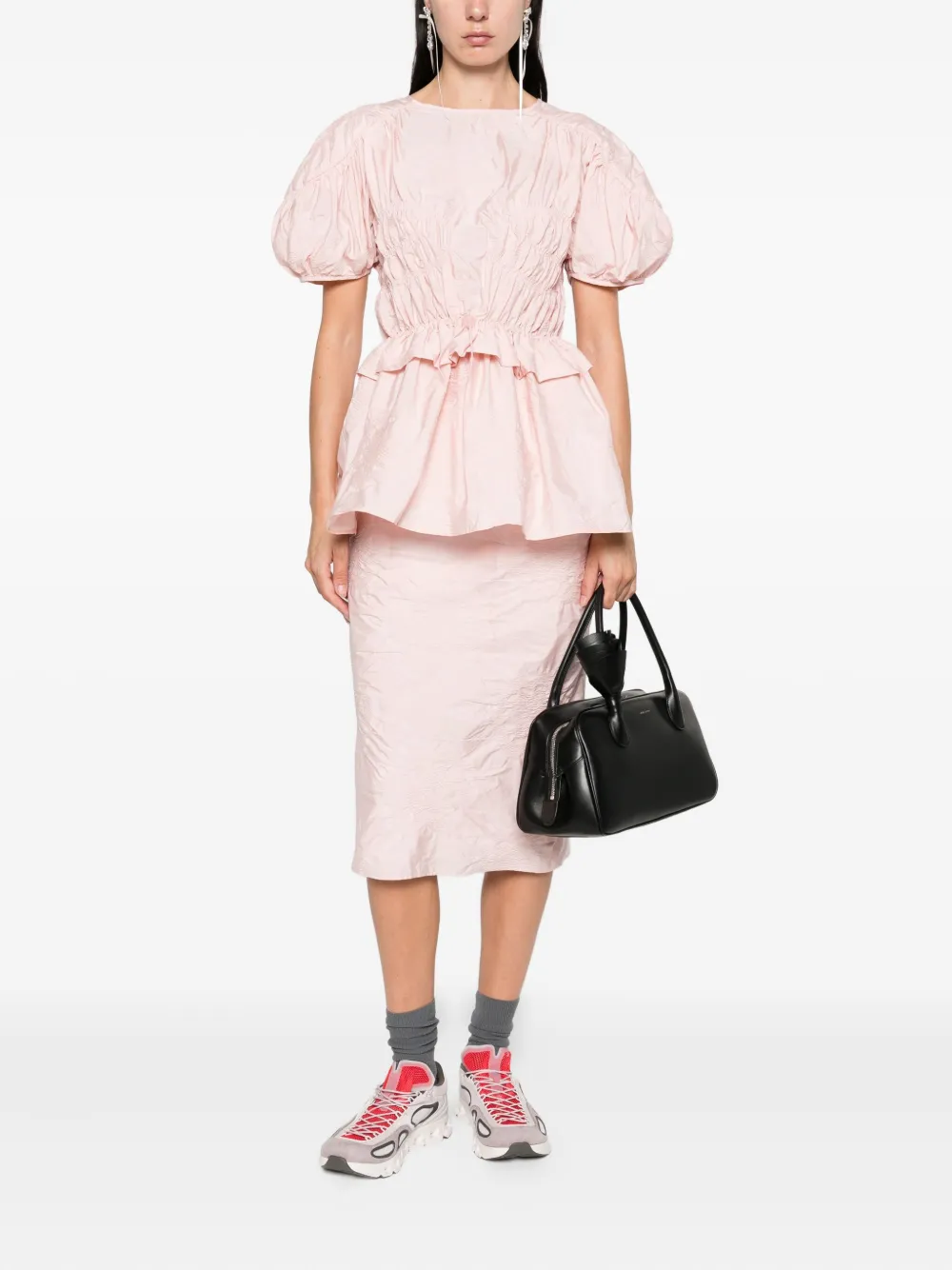 Cecilie Bahnsen Midi-plooirok Roze