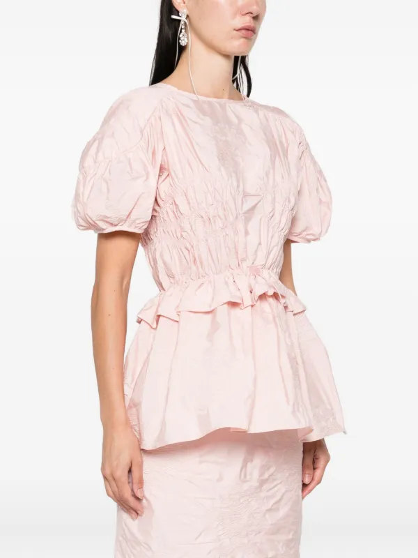 Cecilie Bahnsen パフスリーブミニドレス Cecilie Bahnsen 結婚式・パーティードレス｜ライトブルーの